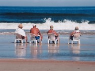 Older people watching the sea