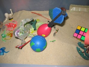 Sand tray with symbols